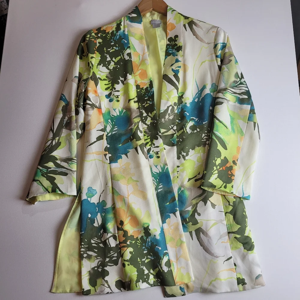 Chico's 0 Multicolor Abstract Jacket - Picture 1 of 11